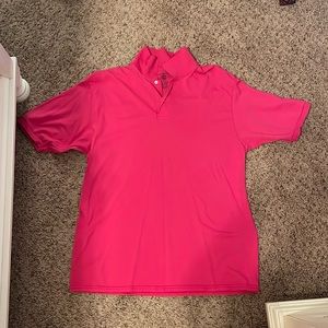 Large hot pink polo.